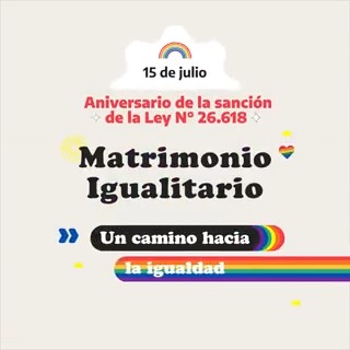 ¡Feliz cumpleaños, Ley de Matrimonio Igualitario! 🏳️🌈🎂 🥰Hace 13 años nos convertimos en el primer país latinoamericano en reconocer el derecho a contraer matrimonio más allá de la orientación sexual. Mirá cómo se gestó esta norma que impulsó una Argentina más justa para todxs.