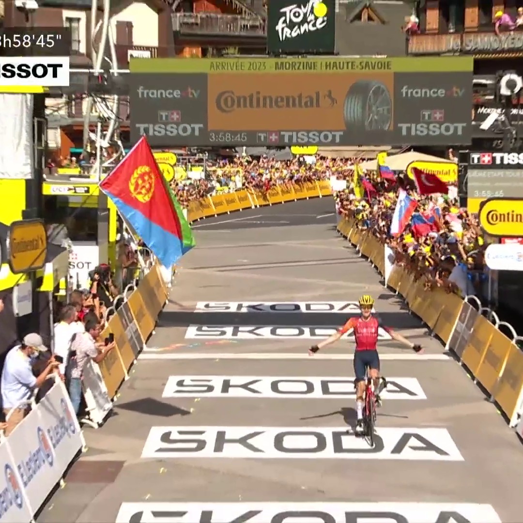 No hay dos sin tres 🇪🇸🇪🇸 ¡𝐃𝐎𝐍 𝐂𝐀𝐑𝐋𝐎𝐒 𝐑𝐎𝐃𝐑𝐈́𝐆𝐔𝐄𝐙 𝐂𝐀𝐍𝐎! ✅ El español firma un triunfo colosal en Morzine y roza el podio de Tour de France™ 🔥 Brutal el mano a mano entre Pogacar y Vingegaard en una jornada para el recuerdo #TDF2023 #TourEurosport