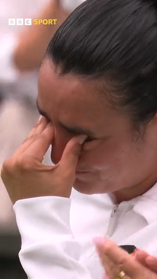 A tough one to take for Ons Jabeur 💔 But she's promised to win #Wimbledon one day 🏆