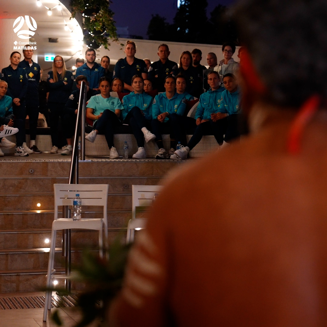 Last night's Welcome to Country &amp; Smoking Ceremony - welcoming us to Meanjin. 🖤❤️💛 #Matildas #FIFAWWC