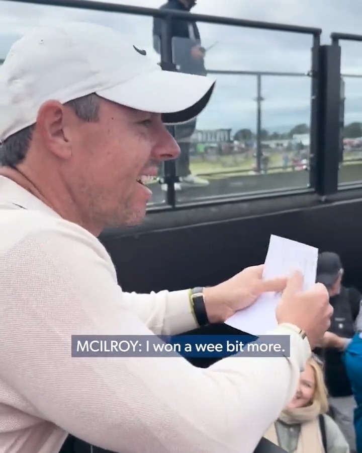 This fan won £300 betting on Rory. Rory McIlroy won a tad more Genesis Scottish Open 😅