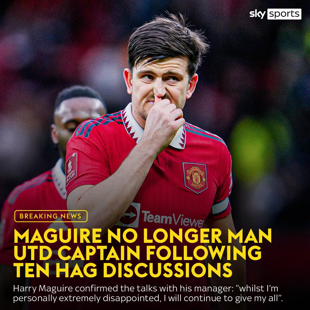 Harry Maguire is no longer the Man Utd captain! 🔴