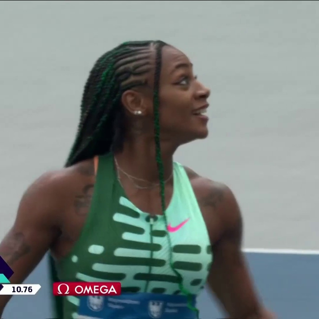 🇺🇸Sha'Carri Richardson runs down 🇯🇲Shericka Jackson to take the #SilesiaDL 100m in 10.76!