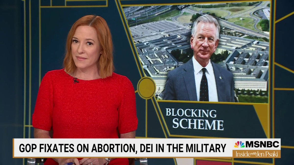 “Republicans like Tommy Tuberville love to claim politics and 'wokeness' is affecting the readiness of our military. But right now, the only person politicizing the military is him.” Jen Psaki on Sen. Tuberville’s military blockade.