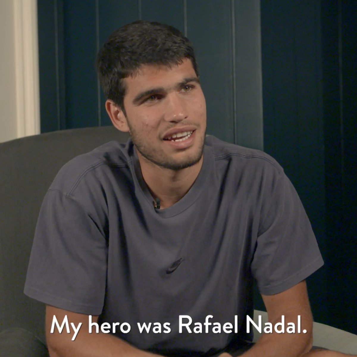 🎙️ Carlos Alcaraz: "My hero was Rafael Nadal and still is Rafael Nadal. Ever since I started playing tennis I looked up to Rafa as my idol." #Wimbledon