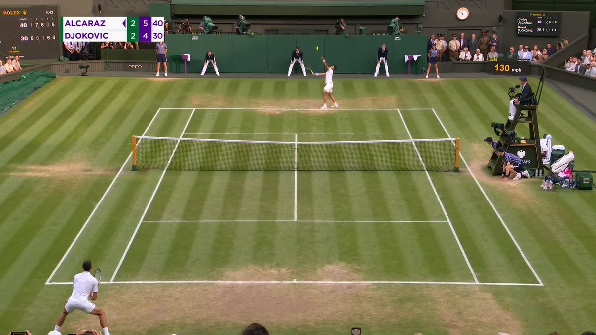 The Spanish sensation has done it 🇪🇸 Carlos Alcaraz triumphs over Novak Djokovic, 1-6, 7-6(6), 6-1, 3-6, 6-4 in an all-time classic #Wimbledon