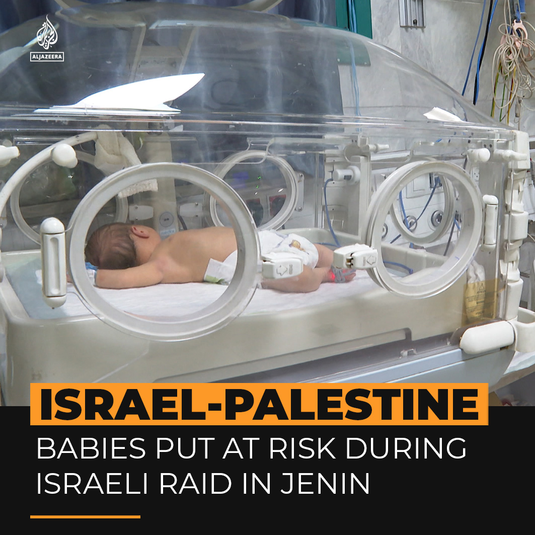 Israeli forces attacked three hospitals during a two-day assault on the Jenin refugee camp, putting the lives of newborn Palestinian babies in incubators at risk ⤵️