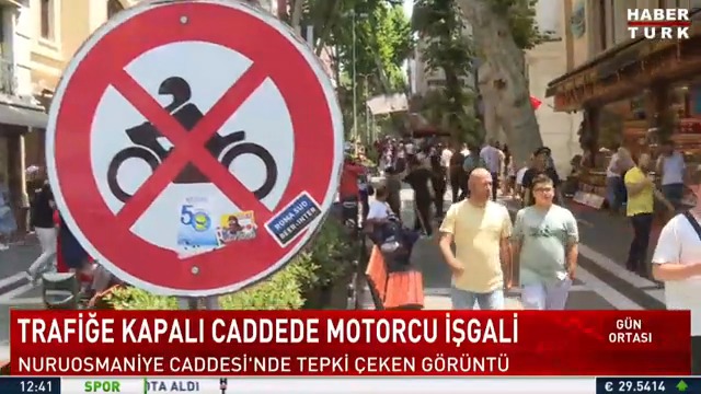 Trafiğe kapalı caddede motorcu işgali... Nuruosmaniye'de, sadece yayaların olduğu cadde motosiklet otoparkına döndü. Habertürk TV Muhabiri Yalın Onat Ergör ve Kameraman Alpcan Sayılı'nın haberi.