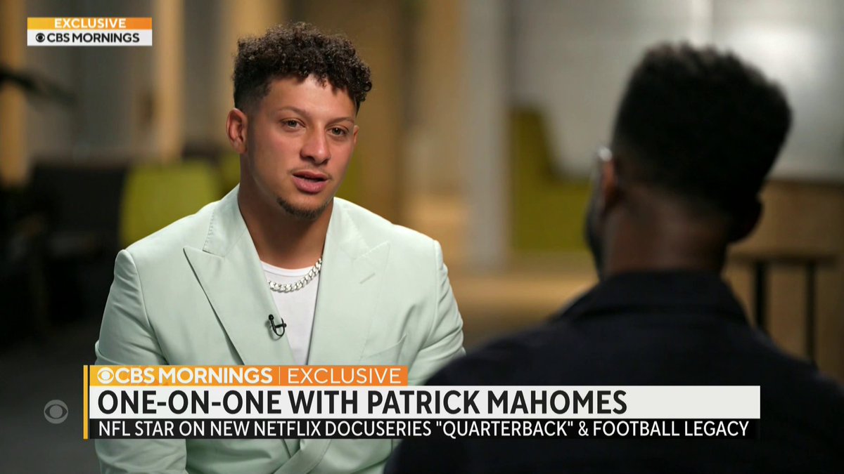 EXCLUSIVE: Patrick Mahomes II opens up to @NateBurleson about football, family, legacy — and why he wanted to be a part of the @Netflix docuseries “Quarterback”: “When my kids grow up, I wanted 'em to see that dad wasn't just gone just to be gone.”