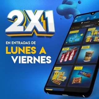 De LUNES A VIERNES, aprovecha nuestro 2X1 presentando tu tarjeta Mi Comisariato en boletería 🎉 y recibe 50 % de descuento en tus compras por medio de la app 📲 y web. 💻 ¡Te esperamos en todos nuestros cines a nivel nacional con las mejores promociones!