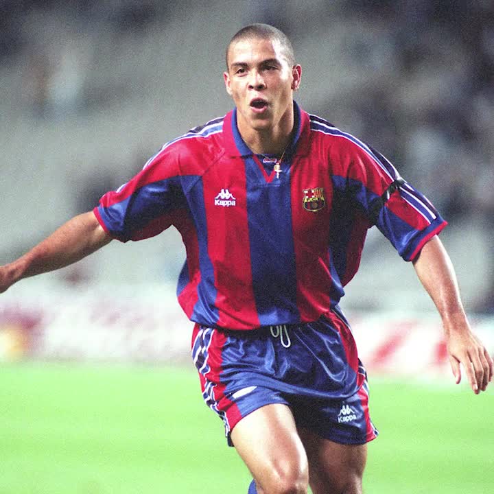Here's Ronaldo scoring that goal for Barcelona...