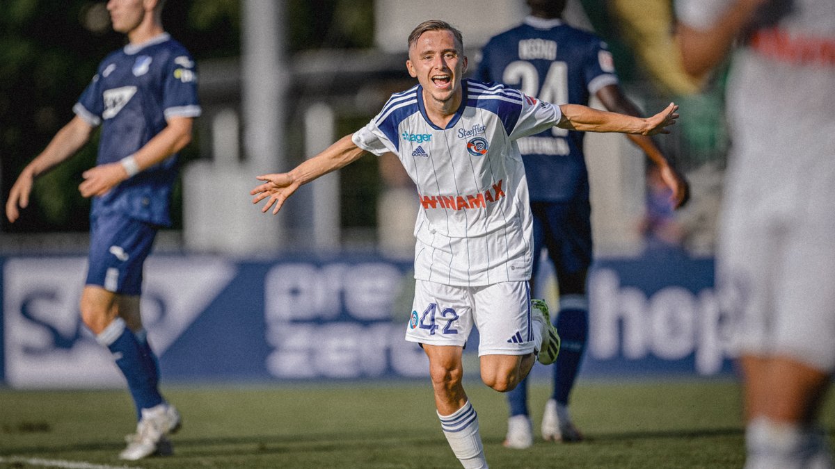 🇦🇹 #TSGRCSA I Le but de la victoire signé Tom Saettel ! En inscrivant son premier but avec les pros, Tom #Saettel a permis aux Bleu&Blanc de s'imposer face à TSG Hoffenheim ⤵️