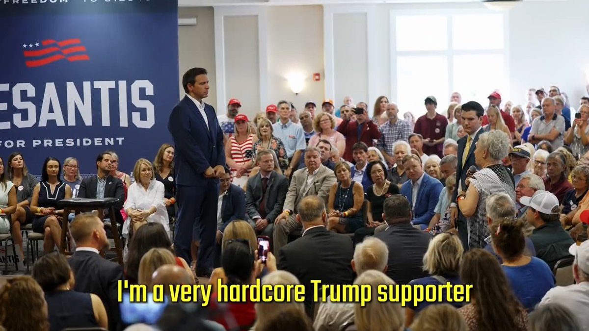 🚨 Stop what you’re doing and watch this 🚨 A self-described “very hardcore Trump supporter” reacts to Ron DeSantis speech in South Carolina today… “My love for President Trump comes from all the despair, all the things that he's been through, has served as our president of the United States — and he did a good job. But all the things— I'm thinking more with my heart, and my sorrow and my love for him, and for this country. But now I— this is the most important vote that we're going to have and I have to think more with my mind and what's best for this country. And you did an excellent job. And I certainly appreciate it.”