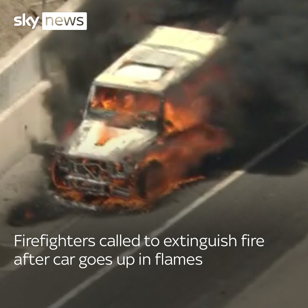 A car went up in flames on a Los Angeles freeway, as California is hit by a blistering heatwave. However, it is not clear if the accident was heat-related. Watch more videos 👉