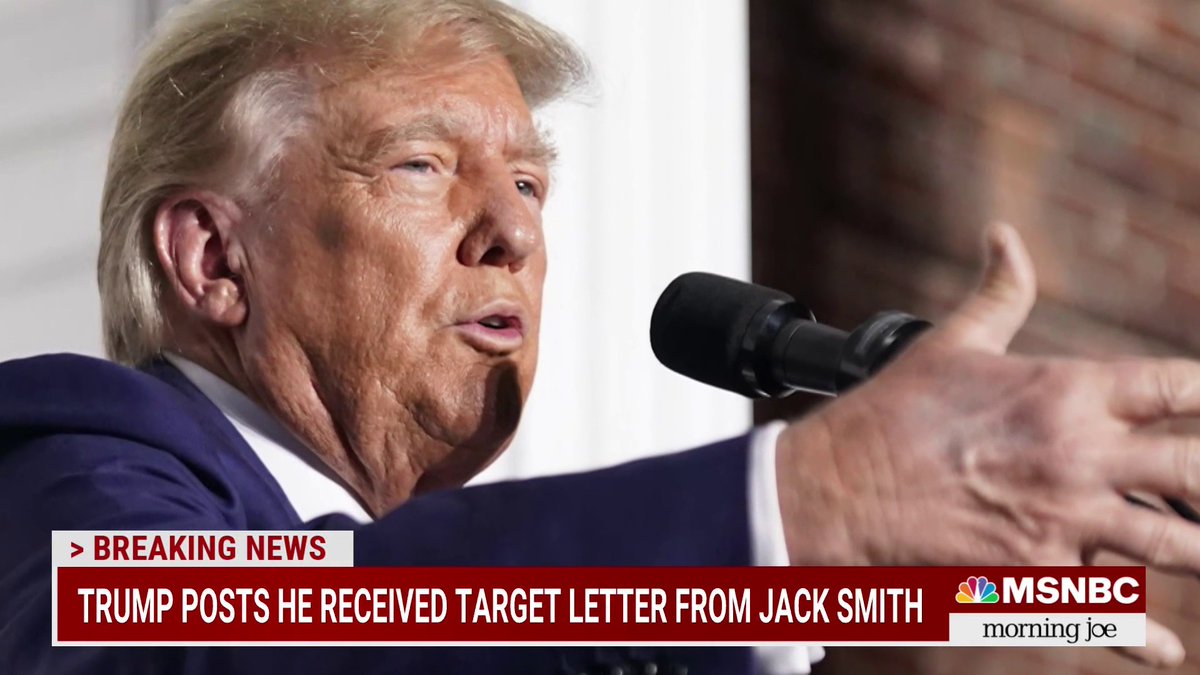 Breaking: Trump posts he received target letter from Jack Smith