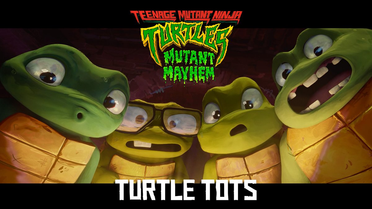 i'm not crying you're crying. meet the turtle tots. get tickets now to see Teenage Mutant Ninja Turtles: #MutantMayhem only in theatres August 2!