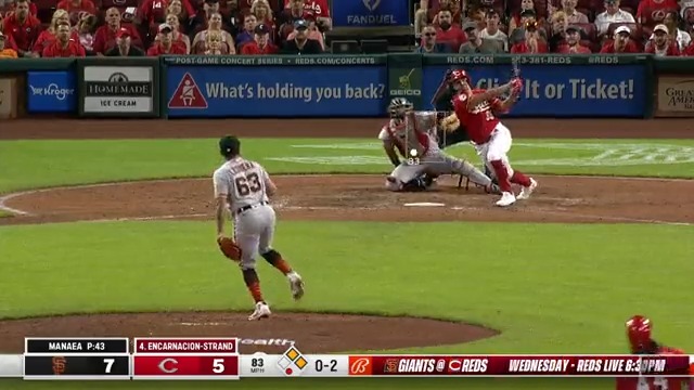 Christian Encarnacion-Strand's first career hit is a pinch-hit homer and gives the Cincinnati Reds the lead!