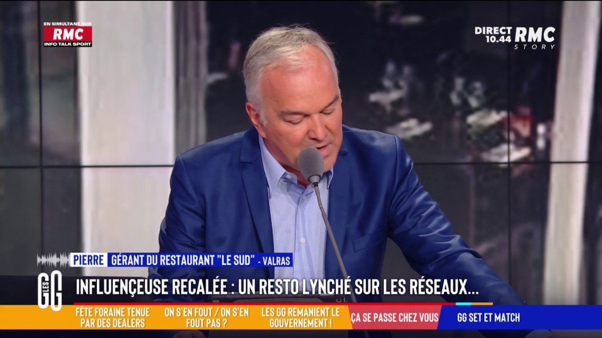 📱Un restaurant lynché sur les réseaux sociaux à cause d'une table refusée à une influenceuse. 📢 Pierre, gérant du restaurant : "Elle voulait prendre une table de 6 pour 2 couverts seulement, c'est hors de question surtout pour une soirée de 14 juillet !" #GGRMC