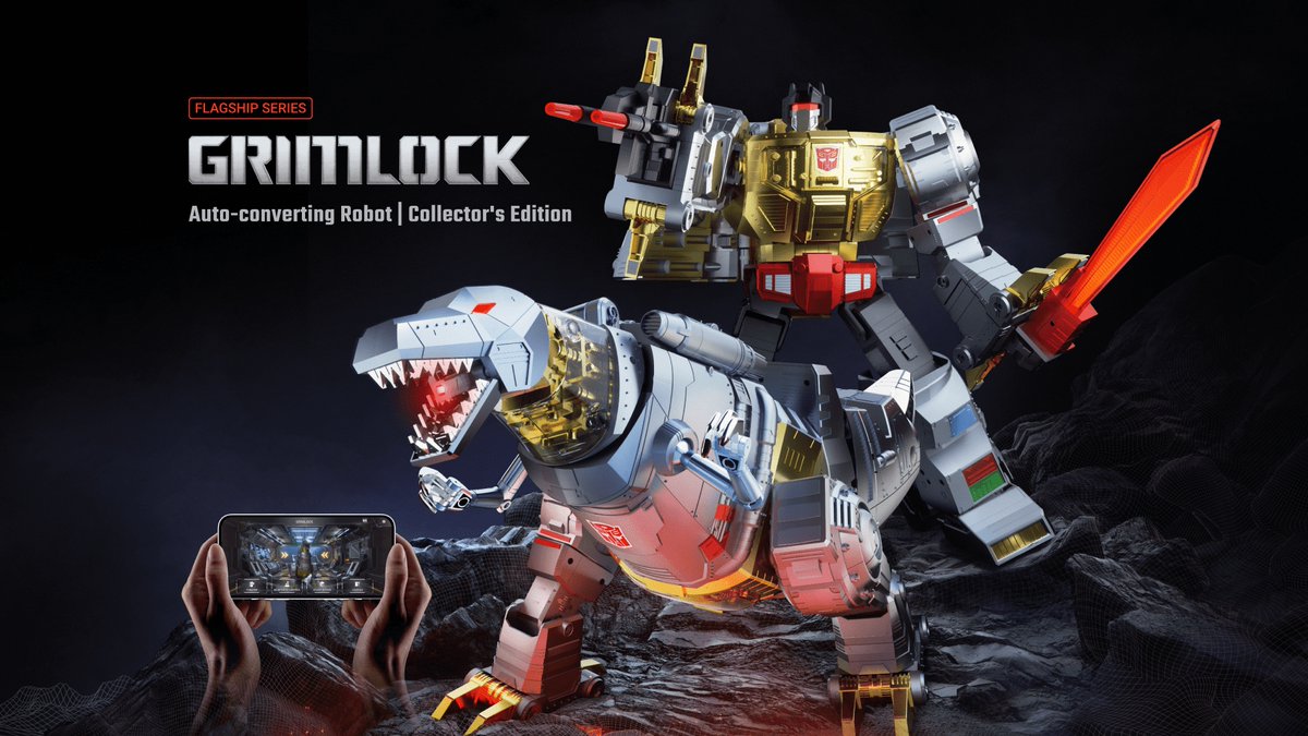 🔥 Robosen Flagship #Grimlock G1 Robot licensed by Hasbro available now 🔥 Get yours at ✨ 19 transformation steps 💪 34 servo motors 💡 85 microchips 🗣️ 42 voice commands 🎭 MiniTheater 🖥️ 4 programming modes #Robosen #Transformers #AvailableNow