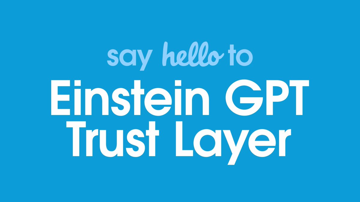 The future of work starts today! ✔️ #ServiceGPT ✔️ #SalesGPT ✔️ #EinsteinGPT Trust Layer Our GPT-powered features are now GA to help supercharge teams with trusted, open, and real-time generative AI. You ready?