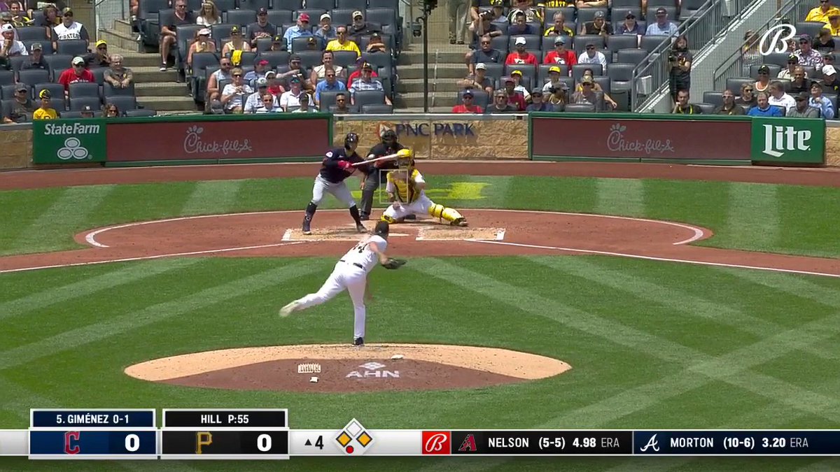 Textbook Gimé! Andres squeezes José Ramirez in from third to put the Cleveland Guardians on the board first in the fourth. #ForTheLand