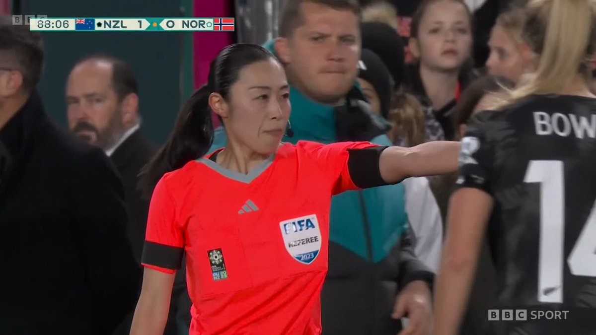 History at the Women's World Cup! 🤯 📢 The first time in football that the referee has announced their VAR decision live to the stadium. New Zealand awarded a penalty... #BBCWorldCup #FIFAWWC #NZLNOR