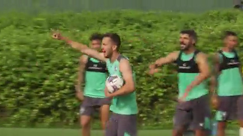 A serious game of dodgeball to break up this morning's training! 😆 #swfc