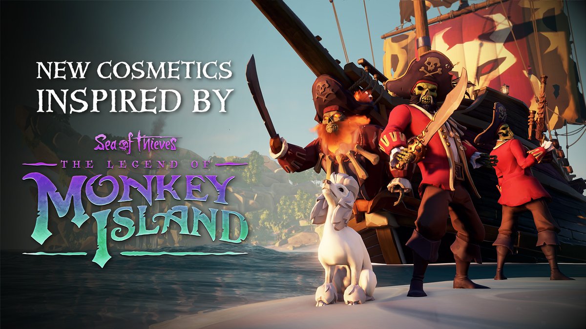 From the LeChuck's Legacy ship set and Mêlée Island Painting Bundle to the Piranha Poodle and LeChuck Costume Set (with three variants!), the Pirate Emporium now offers a range of ways for pirates to express their affection for Monkey Island while sailing the Sea of Thieves!