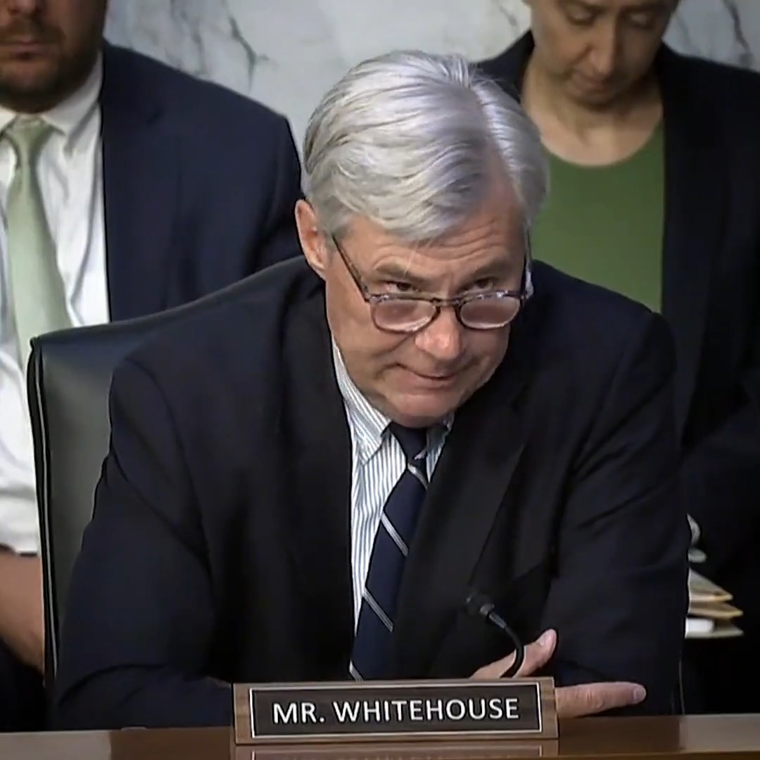 “We are here because the highest court in the land has the lowest standard of ethics anywhere in the federal government.” “This cannot go on.” — Sheldon Whitehouse author of the Supreme Court Ethics, Recusal, and Transparency Act