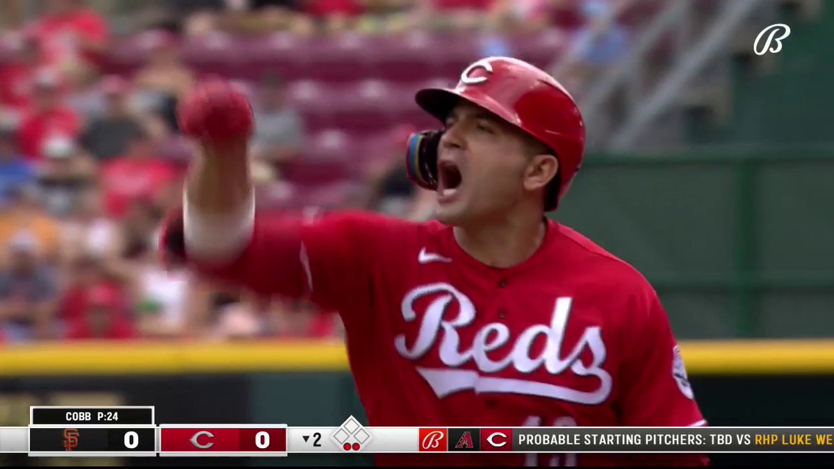 "That's my box. Do your f*cking job." Votto letting the ump have it 😤