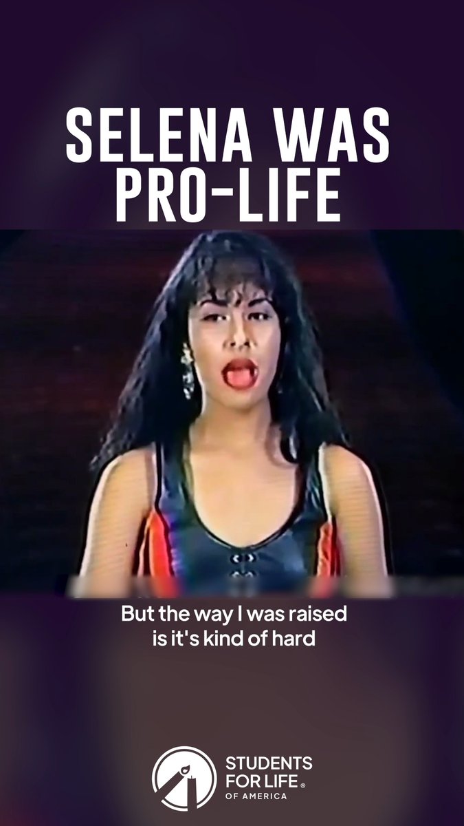 Selena, Mexican-American singer and Latina icon, proudly stood for pro-life &amp; pro-family values!