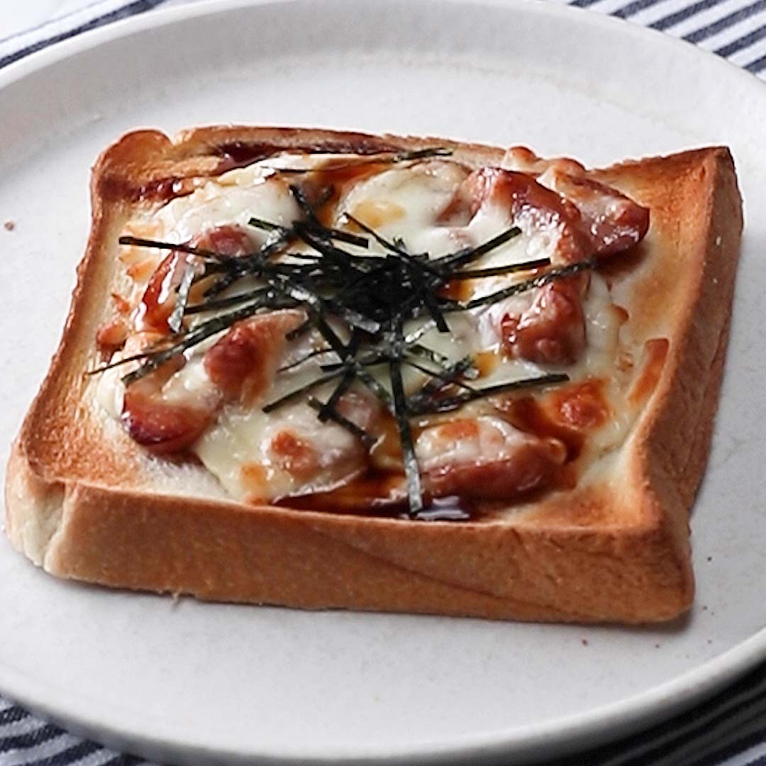 【テリヤキ×チーズでお腹いっぱい！】照り焼きソーセージチーズトースト🧀🍞 / Teriyaki Sausage Cheese Toast #tastyjapan