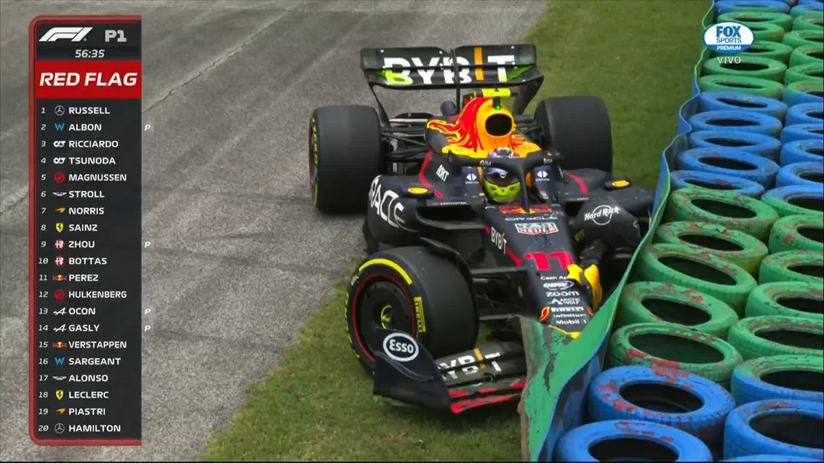 ¡NOOOO, CHECO! 😱😱 #F1xFSMX | Solo tres minutos pasaron y el piloto mexicano se estrelló en la barda y hay bandera roja. OJO a la cara de Horner 😡 "NO PUEDO CREERLO" #HungarianGP