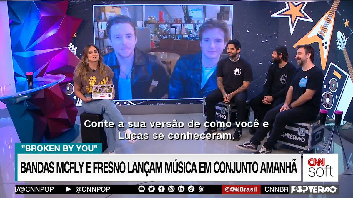 MCFRESNO 📹: Ontem, Danny e Dougie participaram ao vivo do programa #PopversoCNN junto com a Fresno e contaram tudo sobre o hinário Broken by You!