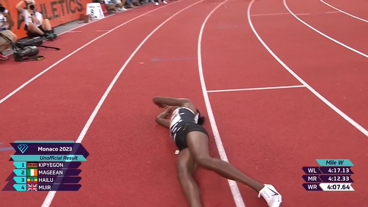 🚨 WORLD RECORD!! Faith Kipyegon has just "obliterated" the mile world record 🤯 4:07.64. Unreal.
