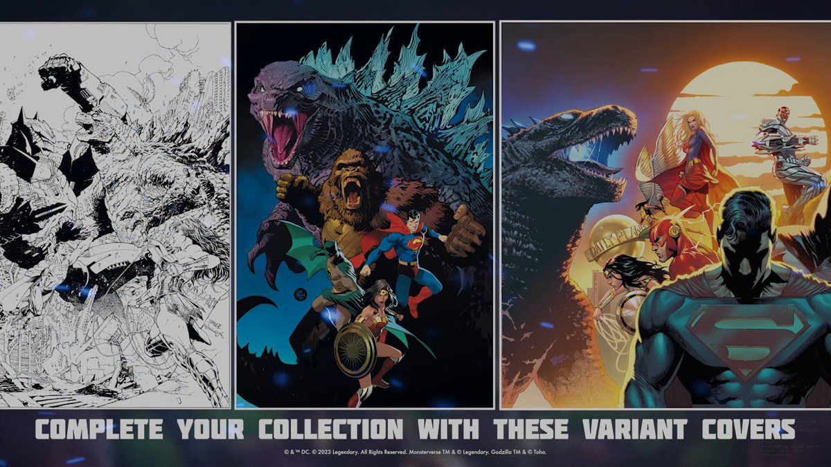 Heroes vs. Monsters! The universe-shattering crossover event of the year begins in October. #DCatSDCC Legendary Comics #MonsterVerse