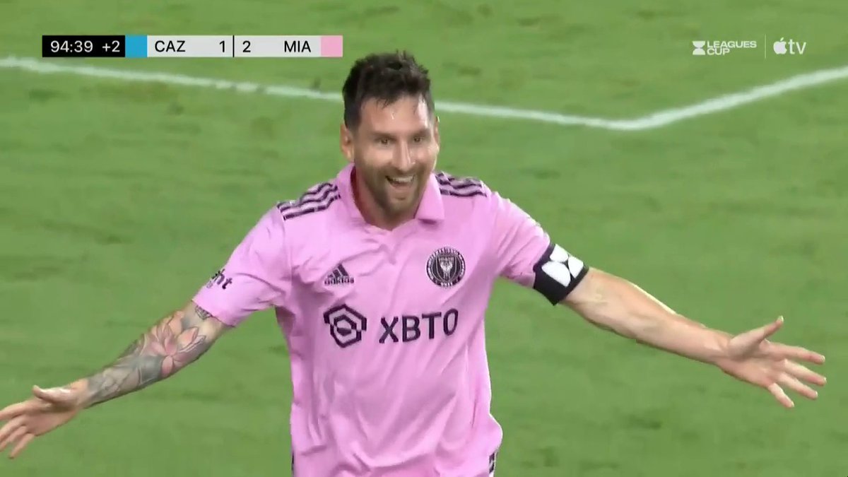 Messi ran straight to his family after scoring his first goal for Inter Miami CF ❤️