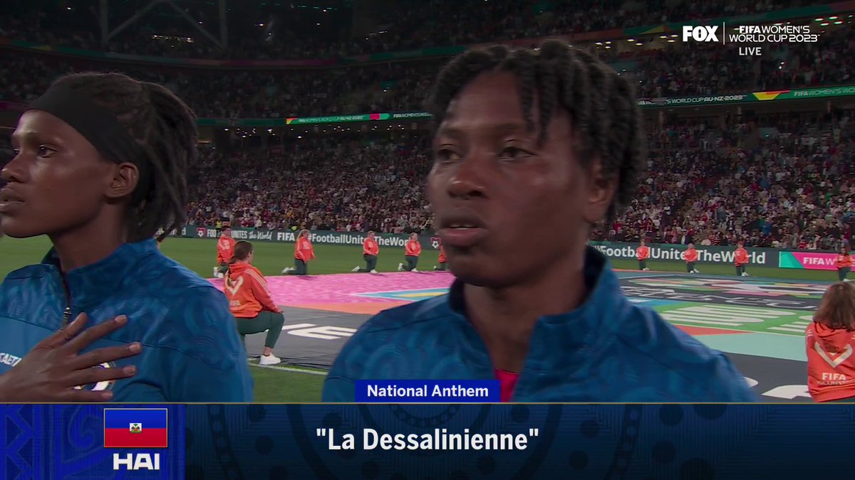"La Dessalinienne" 🎼 FOR THE FIRST TIME EVER, HAITI'S NATIONAL ANTHEM IS PLAYED AT THE FIFA WOMEN'S WORLD CUP!