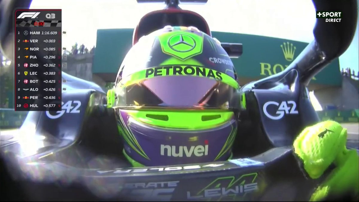 HAMILTON EN POLE POUR 3 MILLIÈMES 🤩💥 La dernière pole position du pilote Mercedes remontait au GP d'Arabie Saoudite en 2021 🤯 #HungarianGP #F1