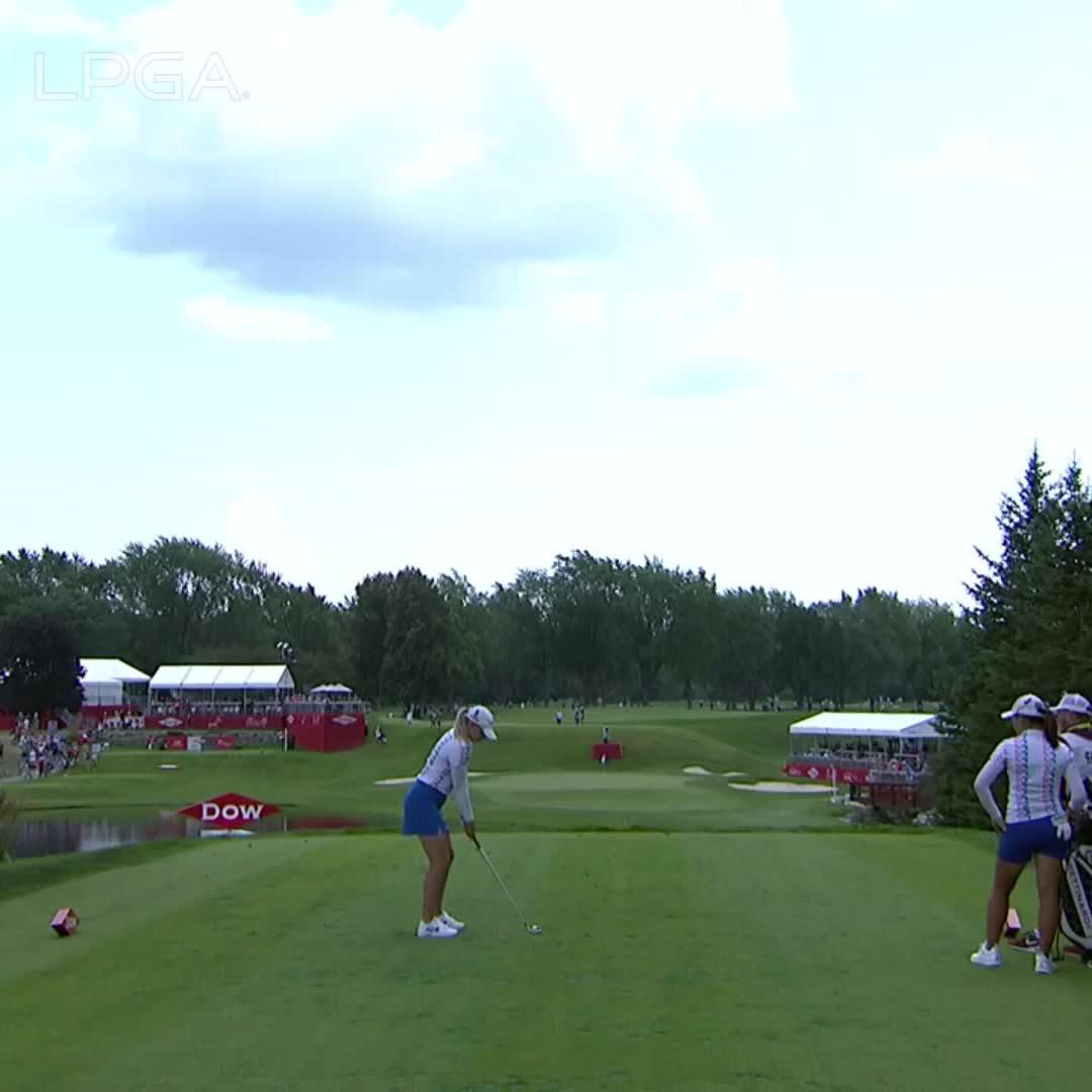 An excellent position right off the 13th tee box from Matilda Castren 👏👏👏