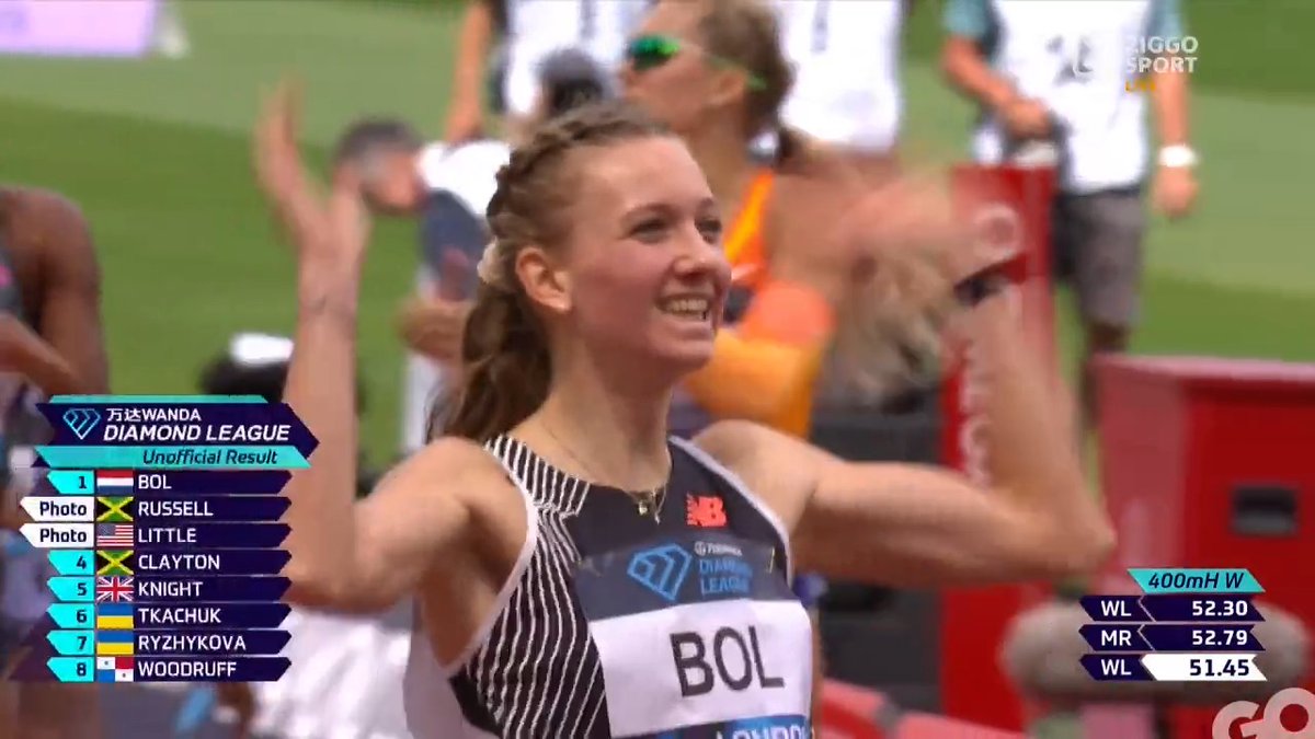 𝐄𝐔𝐑𝐎𝐏𝐄𝐄𝐒 𝐑𝐄𝐂𝐎𝐑𝐃! 😱 Ongelofelijk: Femke Bol rent in Londen een 𝐰𝐚𝐚𝐧𝐳𝐢𝐧𝐧𝐢𝐠𝐞 tijd op de 400 meter horden: 51,45! 🏃‍♀️💎 #ZiggoSport #DiamondLeague