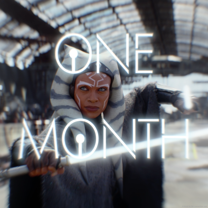 In one month, experience the two-episode premiere of @AhsokaOfficial, a Star Wars Original series, only on Disney+.