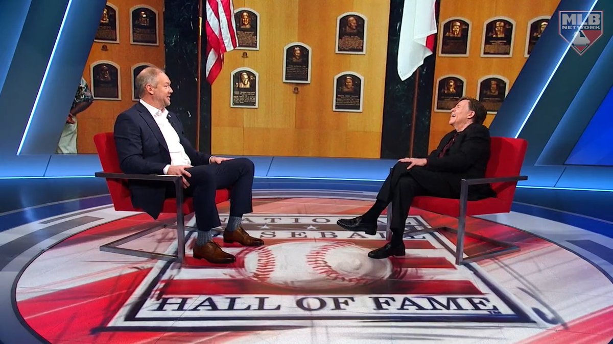Just a couple of Hall of Famers having a chat! Bob Costas and Scott Rolen reflect on Rolen's stellar 17-year career ahead of today's induction into the National Baseball Hall of Fame and Museum ⚾.