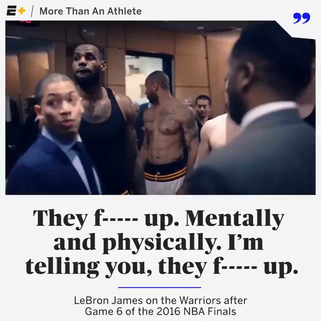 LeBron’s speech after Game 6 of the 2016 Finals is one of the coldest speeches of all time