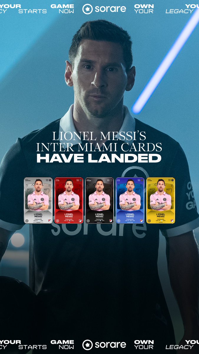 The 🐐 in his Miami era. The first officially licensed, digital collectible of Lionel Messi at Inter Miami CF is now available, only on Sorare. 🔥 Add Messi to your squad now: