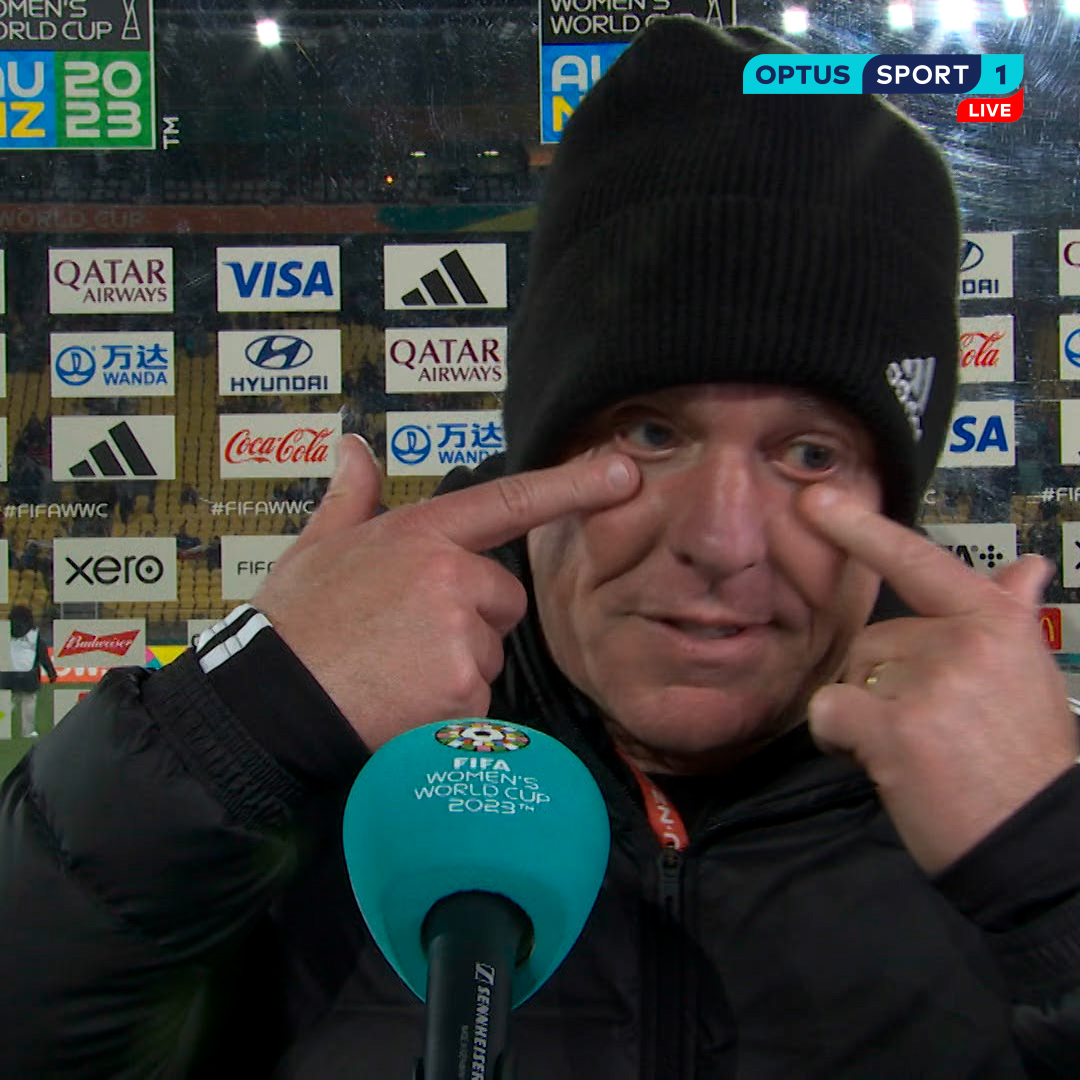 “I’ve got everyone else’s tears all over my eyes.” The emotion. The passion. This is everything and more ❤️ Alen Stajcic and a post-game interview for the ages. #FIFAWWC #OptusSport