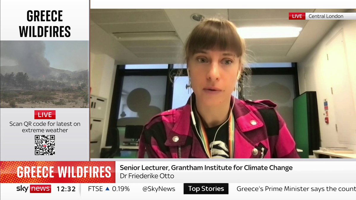Dr Dr Friederike Otto says the wildfires in Europe have "a lot to do with climate change". 'Without climate change, this would have been almost impossible to occur,' she adds. 📺 Sky 501, Virgin 602, Freeview 233 and YouTube