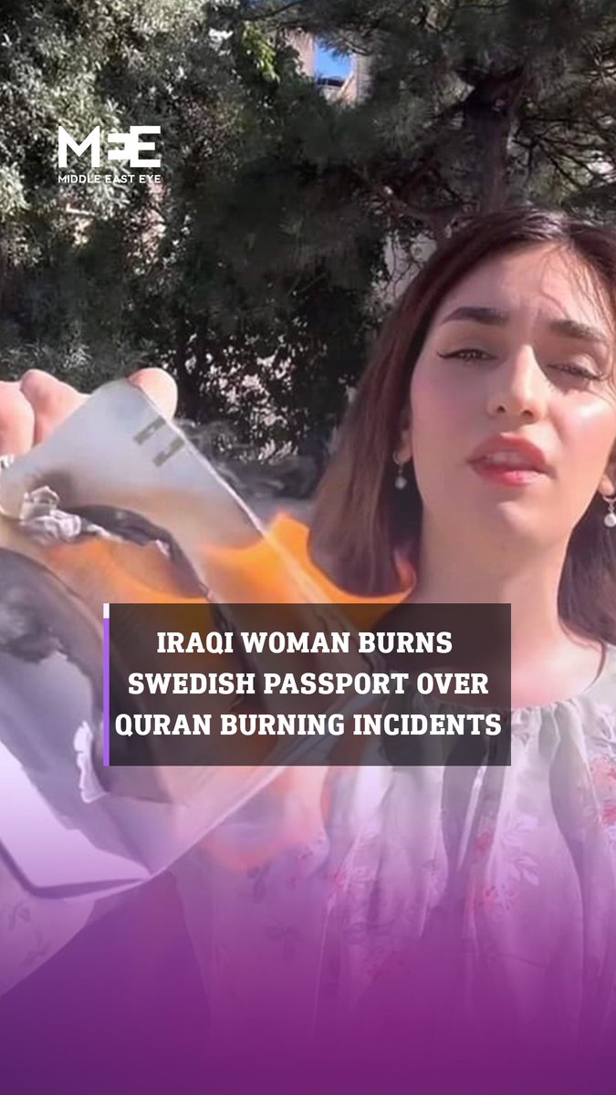 An Iraqi blogger burned her Swedish passport in response to the repeated incidents of Quran burnings in Sweden