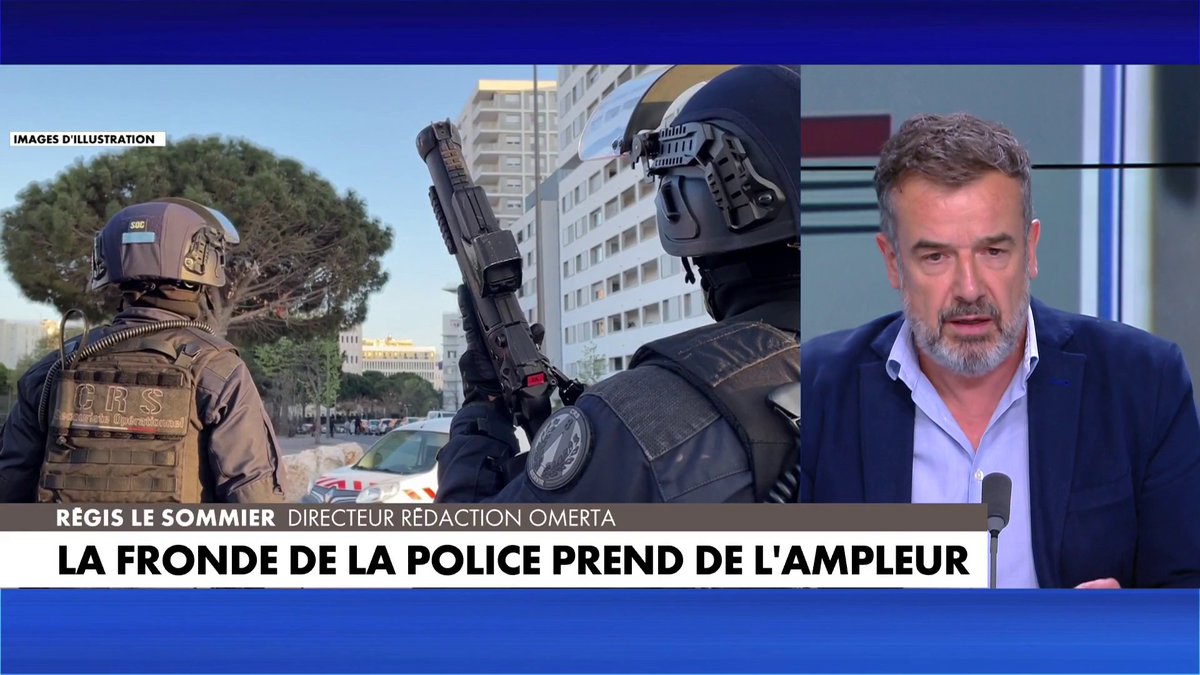 Régis Le Sommier : «Il y a une forme d'épuisement et un sentiment chez les policiers d'être ceux à qui on demande l'impossible, et dès qu'ils font une faute, ils payent plus que les autres» dans #SoirInfo