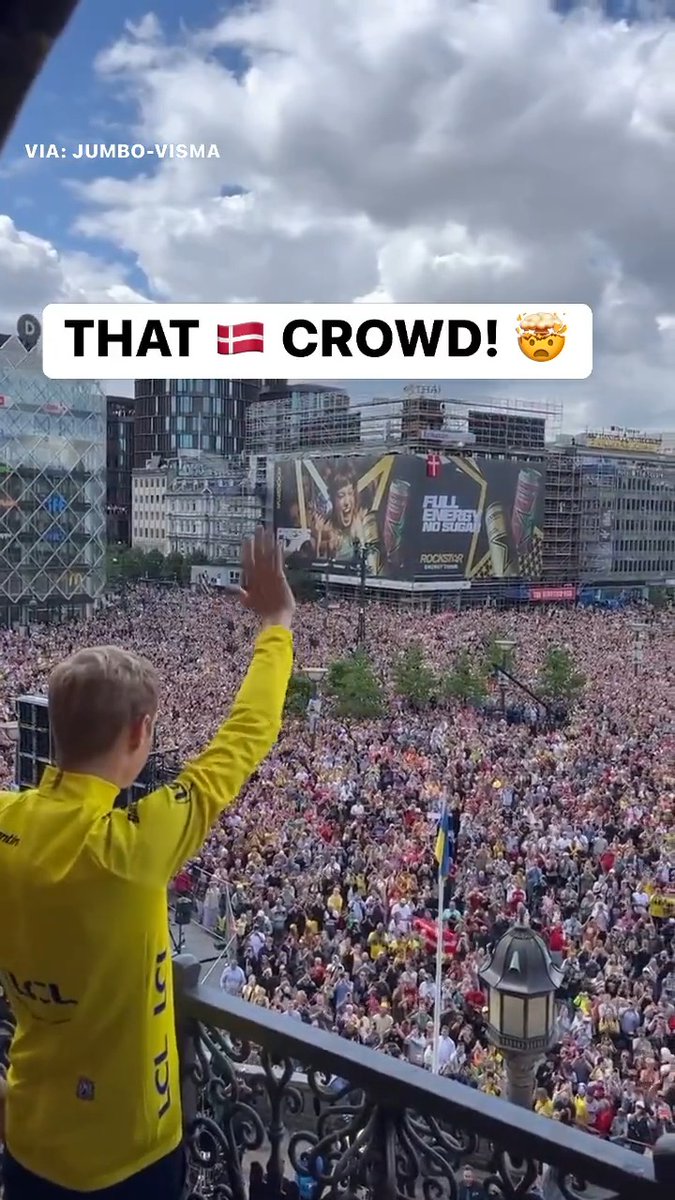 The size of that crowd in Denmark celebrating Jonas Vingegaard's Tour de France win! 🤯 #TDF2023 (Via: DavidRRCegg)
